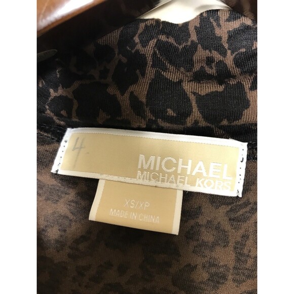 Michael Kors Womens Size Xs Leopard Cheetah Sleeveless Tank Blouse - Picture 4 of 5